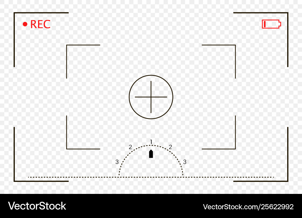 Camera frame viewfinder screen video recorder Vector Image