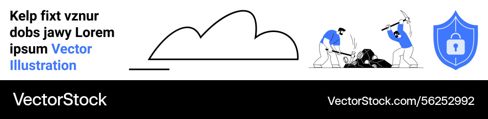 Cloud data security with teamwork in technology Cloud data security with teamwork in technology vector image