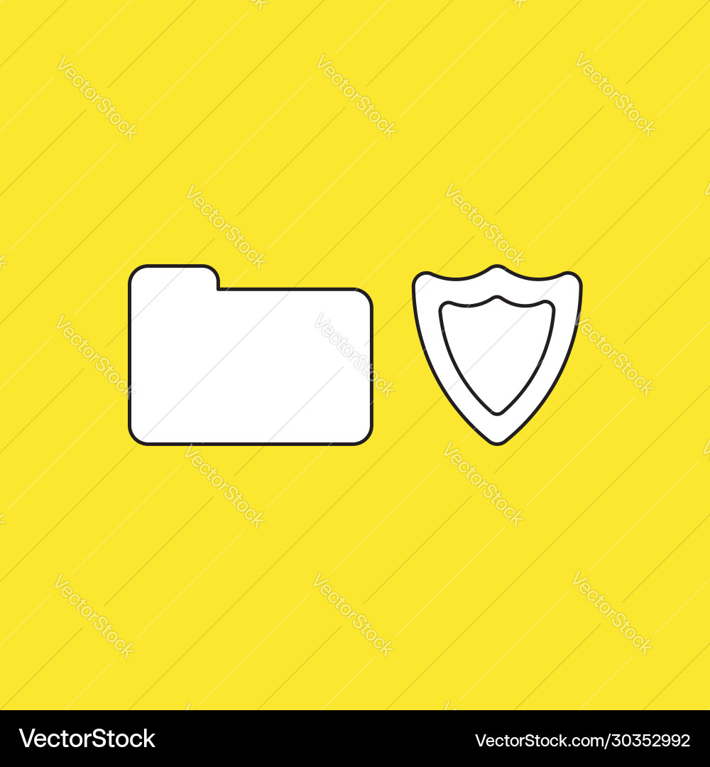 Concept closed folder with shield guard Concept closed folder with shield guard vector image