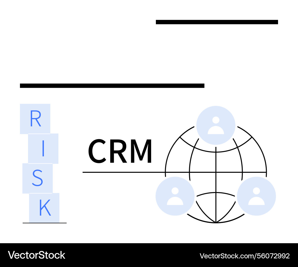 Crm and risk management concept with globe network Crm and risk management concept with globe network vector image