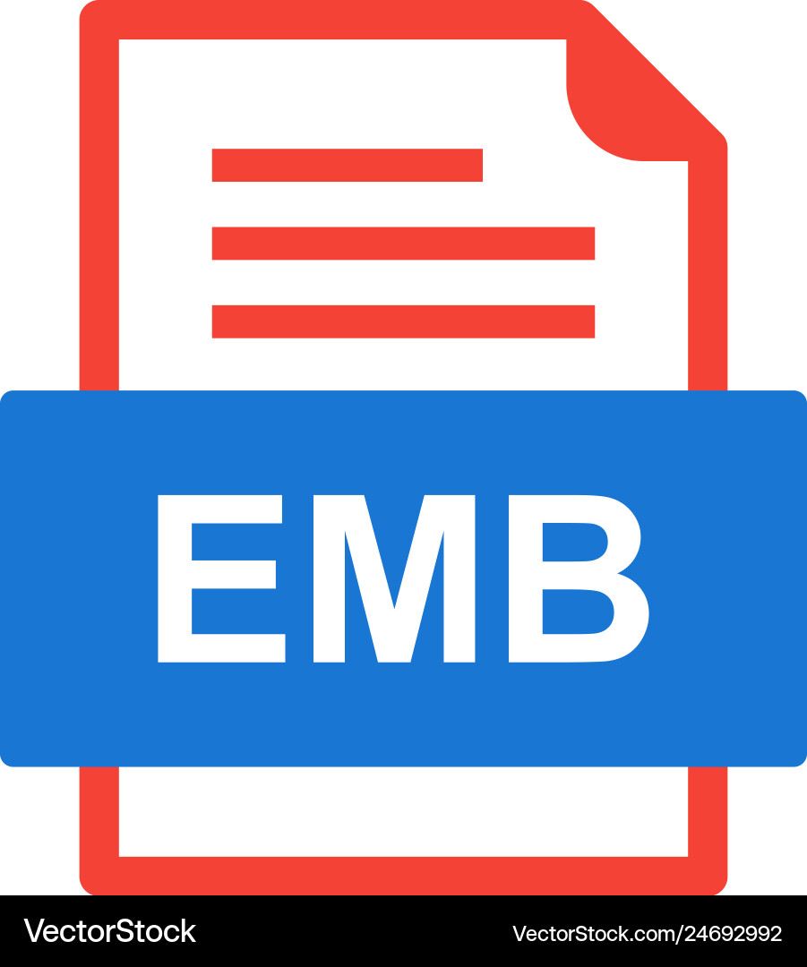 Emb file document icon Vector Image