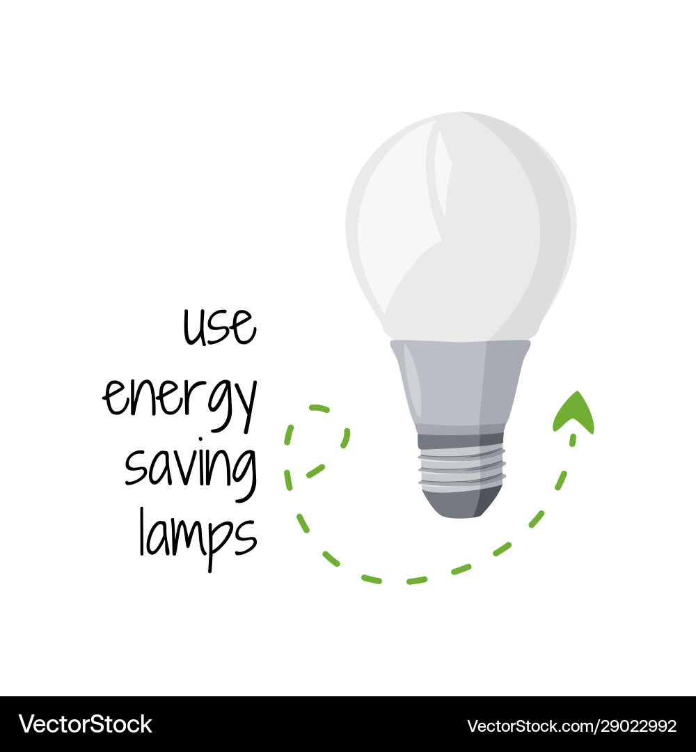 Energy saving lamp simple eco friendly Royalty Free Vector