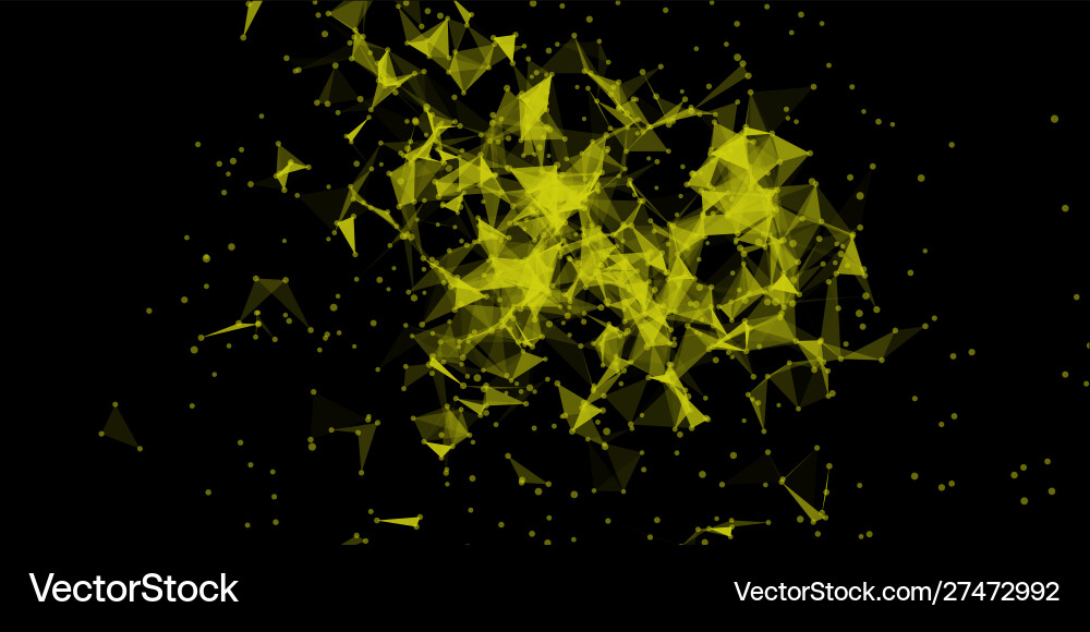 Explosion triangles data stream cloud chaos design Explosion triangles data stream cloud chaos design vector image