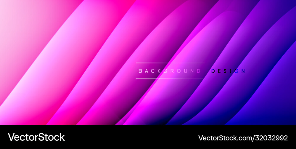 Fluid gradient waves with shadow lines and glowing Vector Image