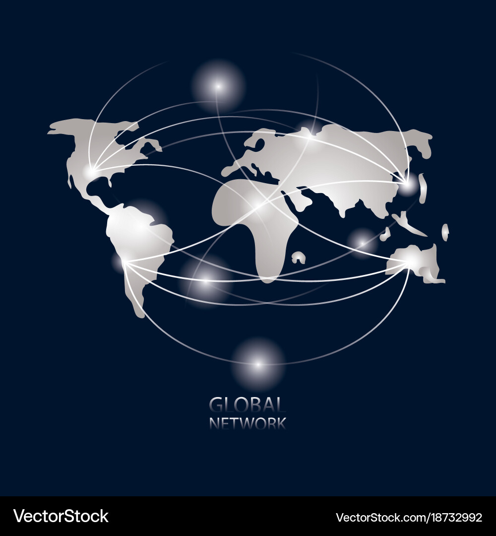 Global network design concept vector image
