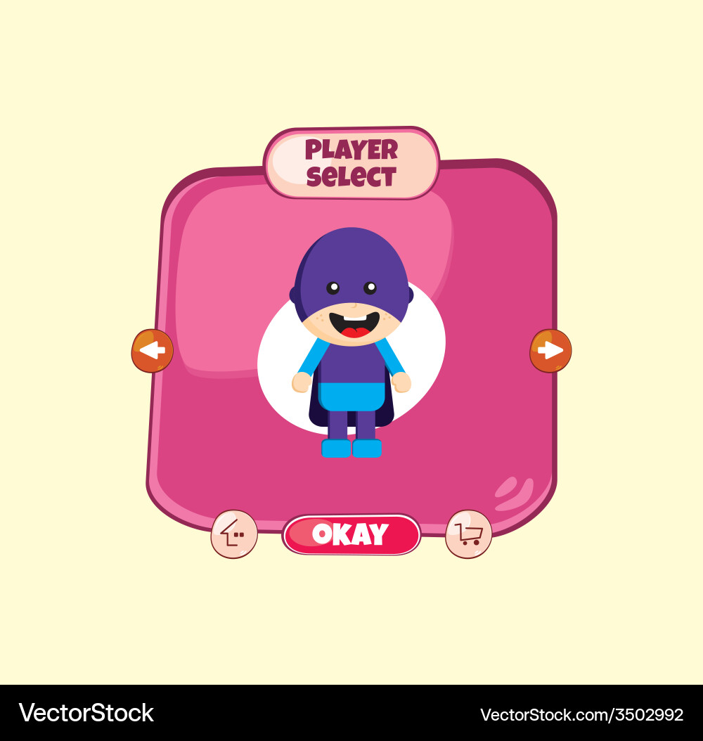Hero character option game assets element vector image