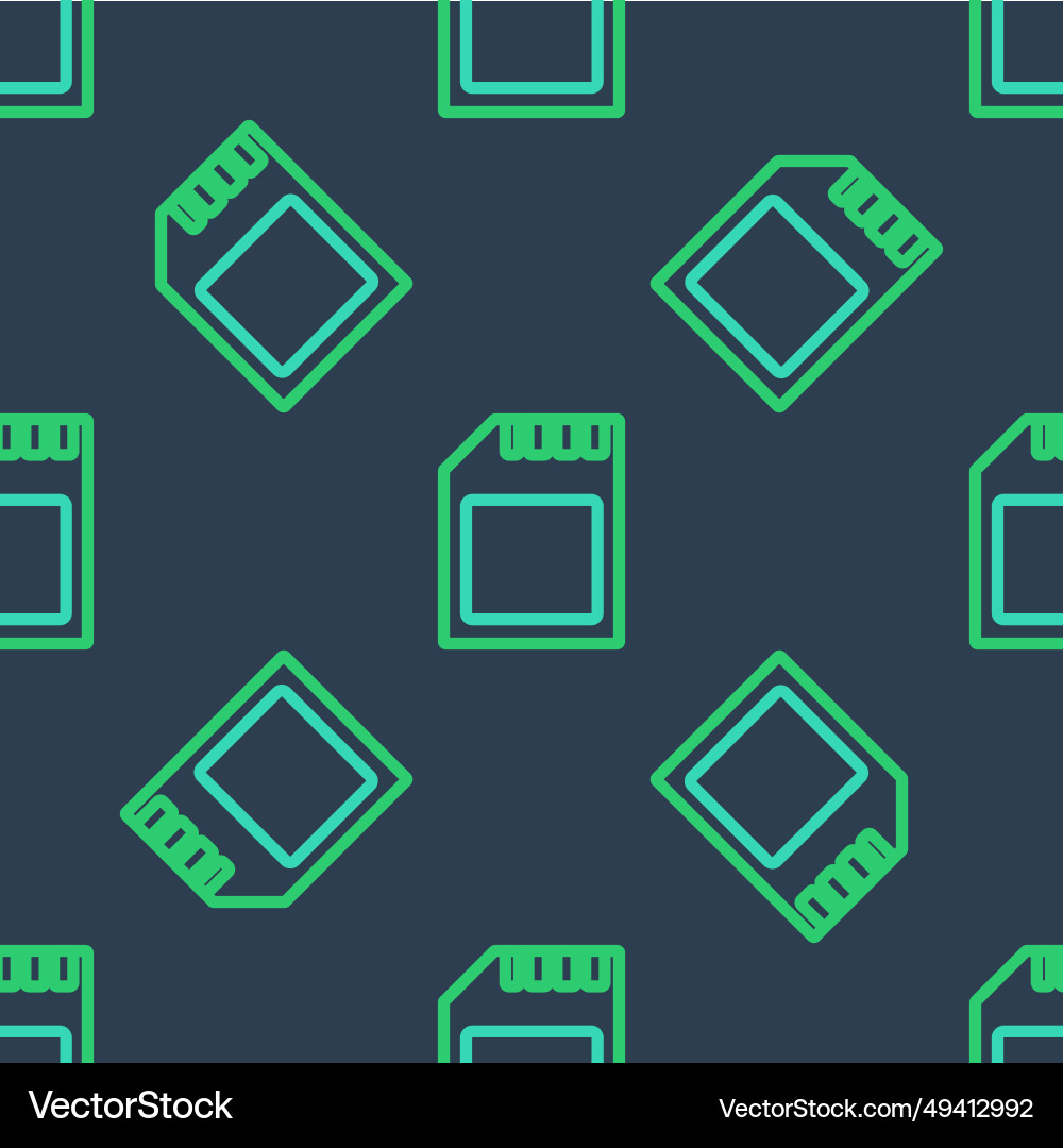 Line sd card icon isolated seamless pattern Line sd card icon isolated seamless pattern vector image