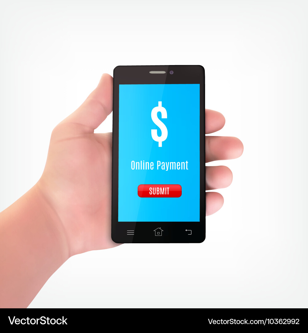 Man hand with smartphone vector image