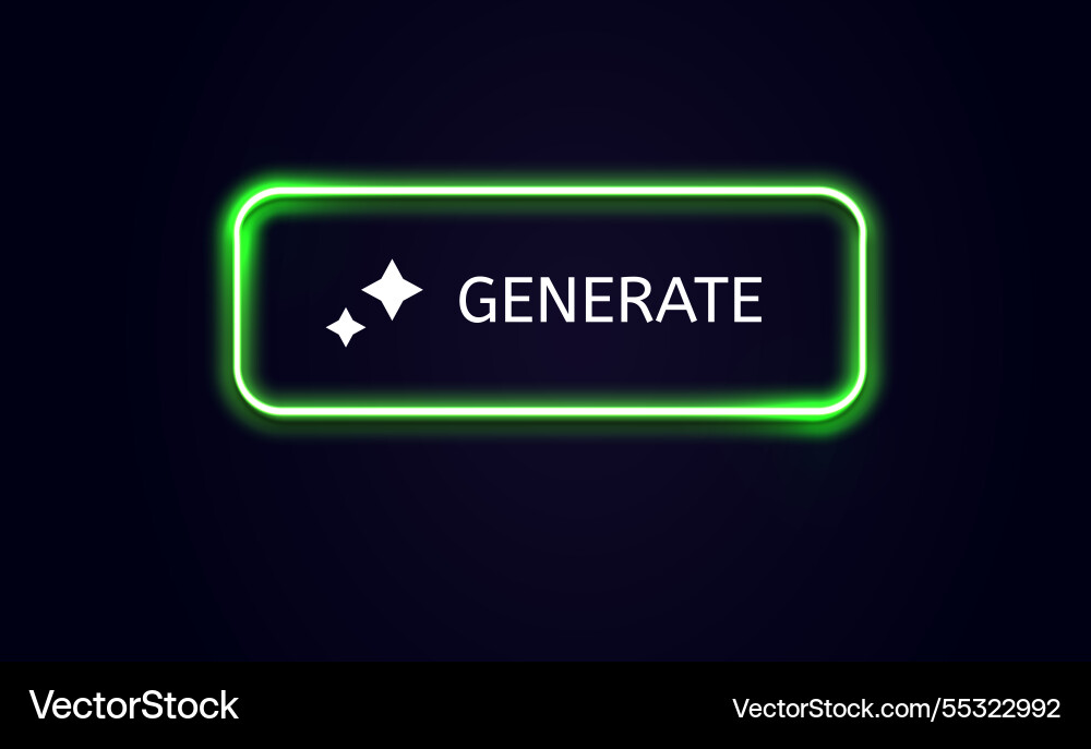 Neon glow generate buttons set for modern ui Vector Image