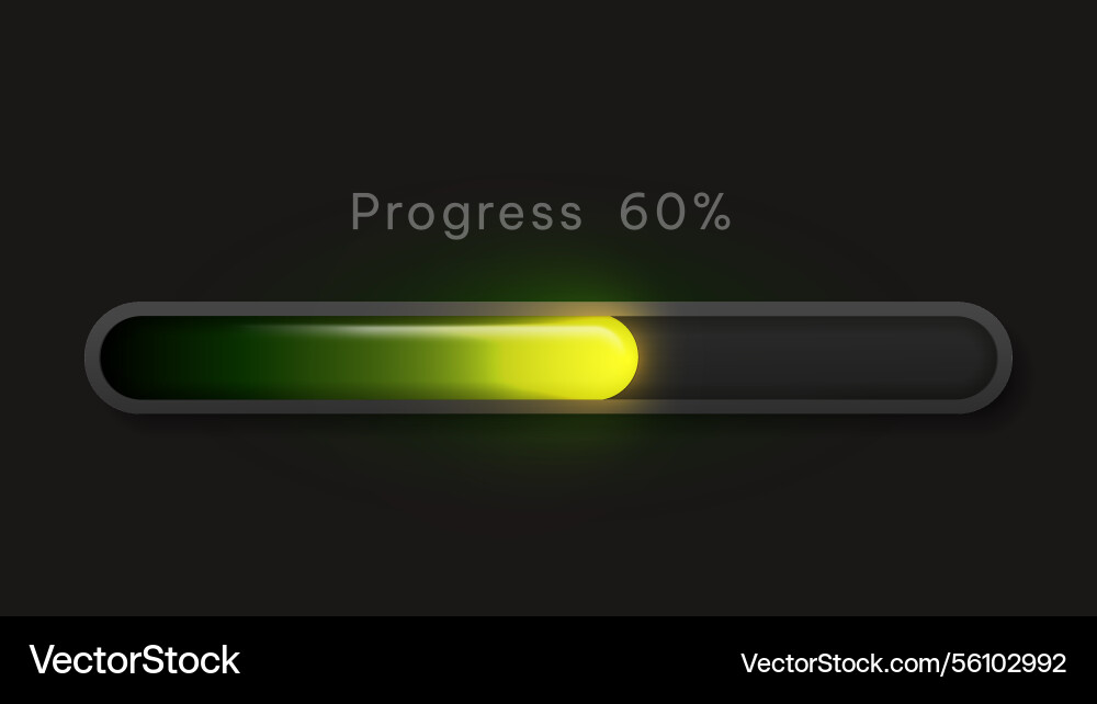 Progress bar with glowing effect Progress bar with glowing effect vector image