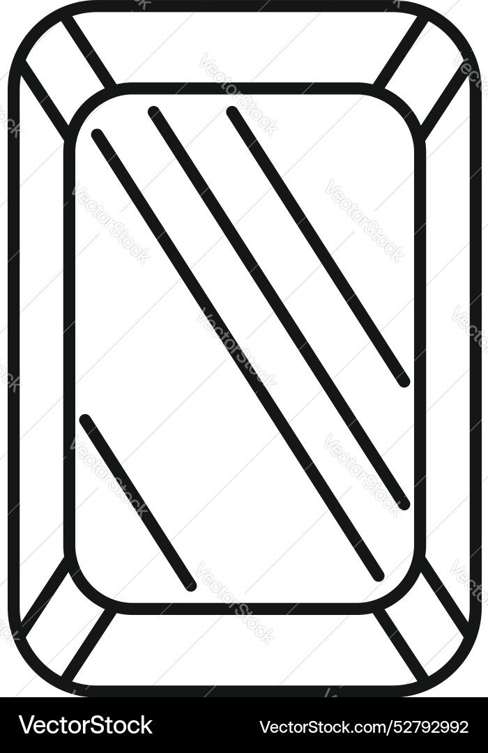Rectangular mirror with rounded corners reflecting Vector Image
