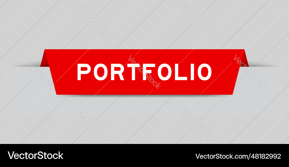 Red color inserted label with word portfolio Red color inserted label with word portfolio vector image