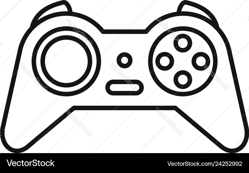 Retro game joystick icon outline style Retro game joystick icon outline style vector image