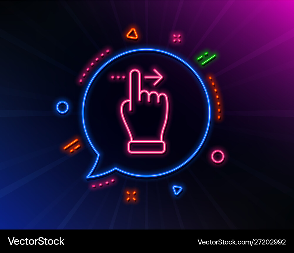 Touchscreen gesture line icon slide right arrow Touchscreen gesture line icon slide right arrow vector image