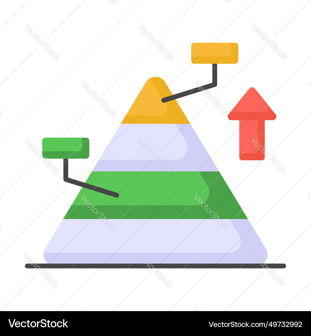 Triangle shape graph design of pyramid Vector Image