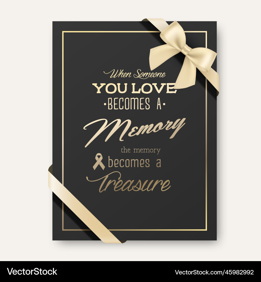 Vertical a4 funeral card when someone you Vector Image