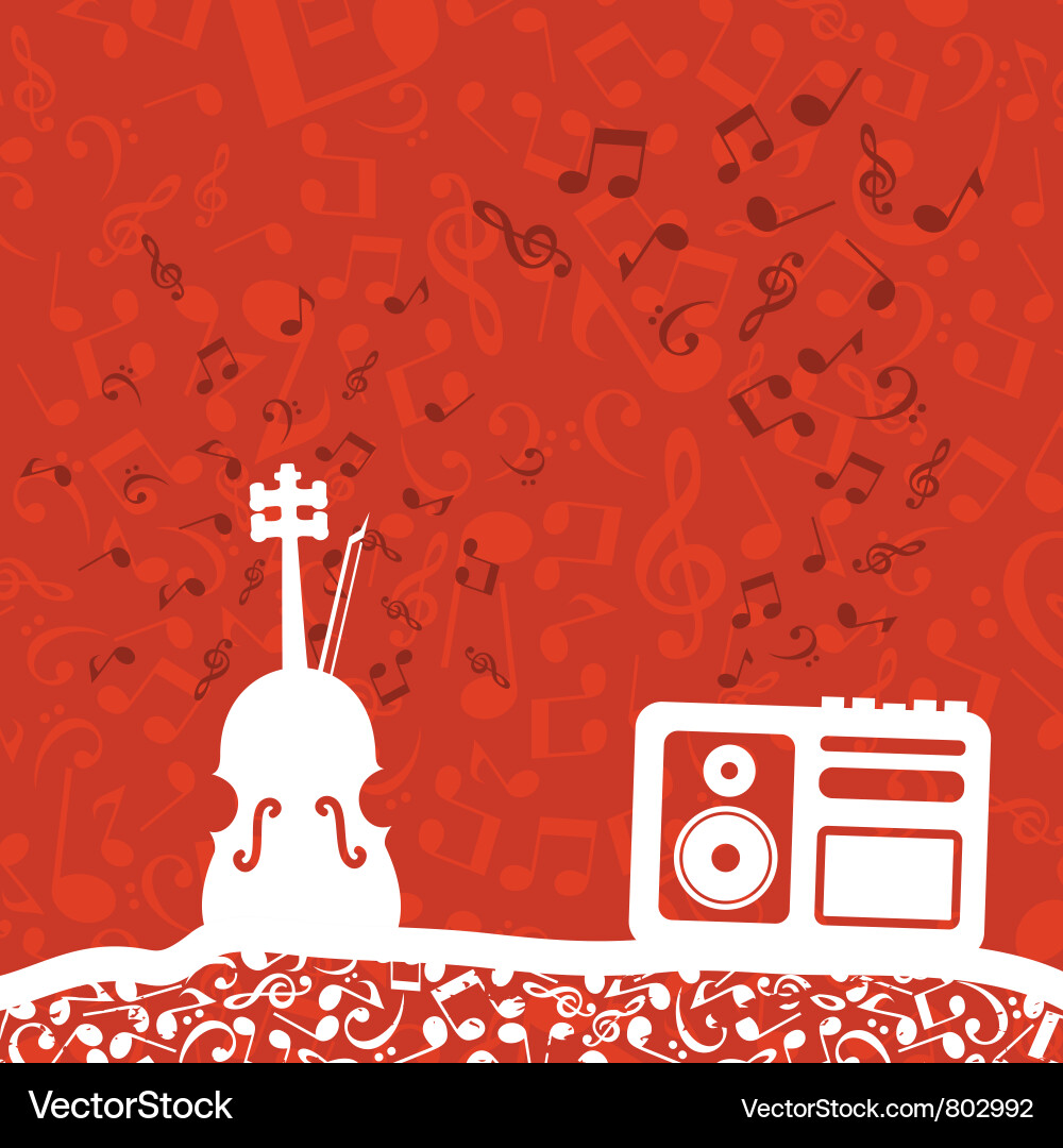 Violin and the tape recorder Vector Image