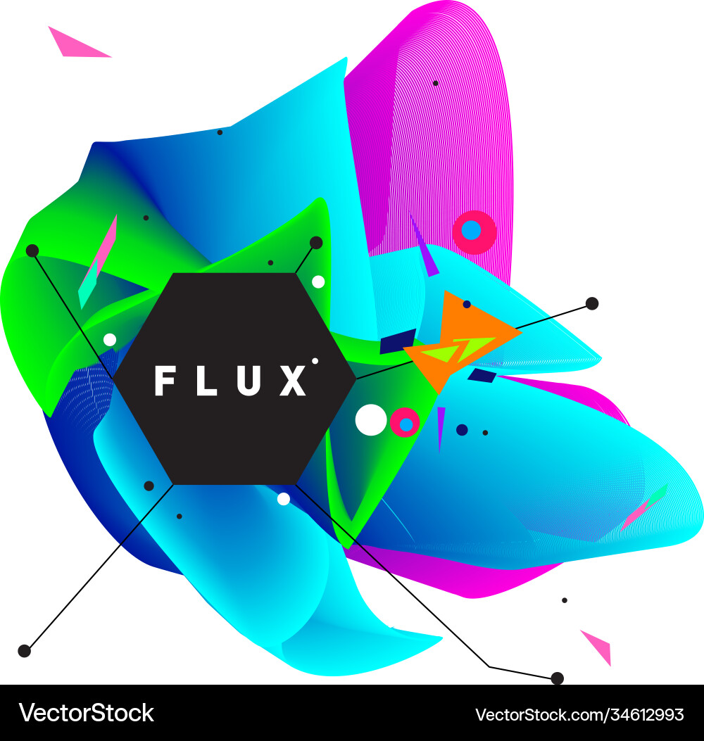3d colorful wave background dynamic flux effect 3d colorful wave background dynamic flux effect Vector Image