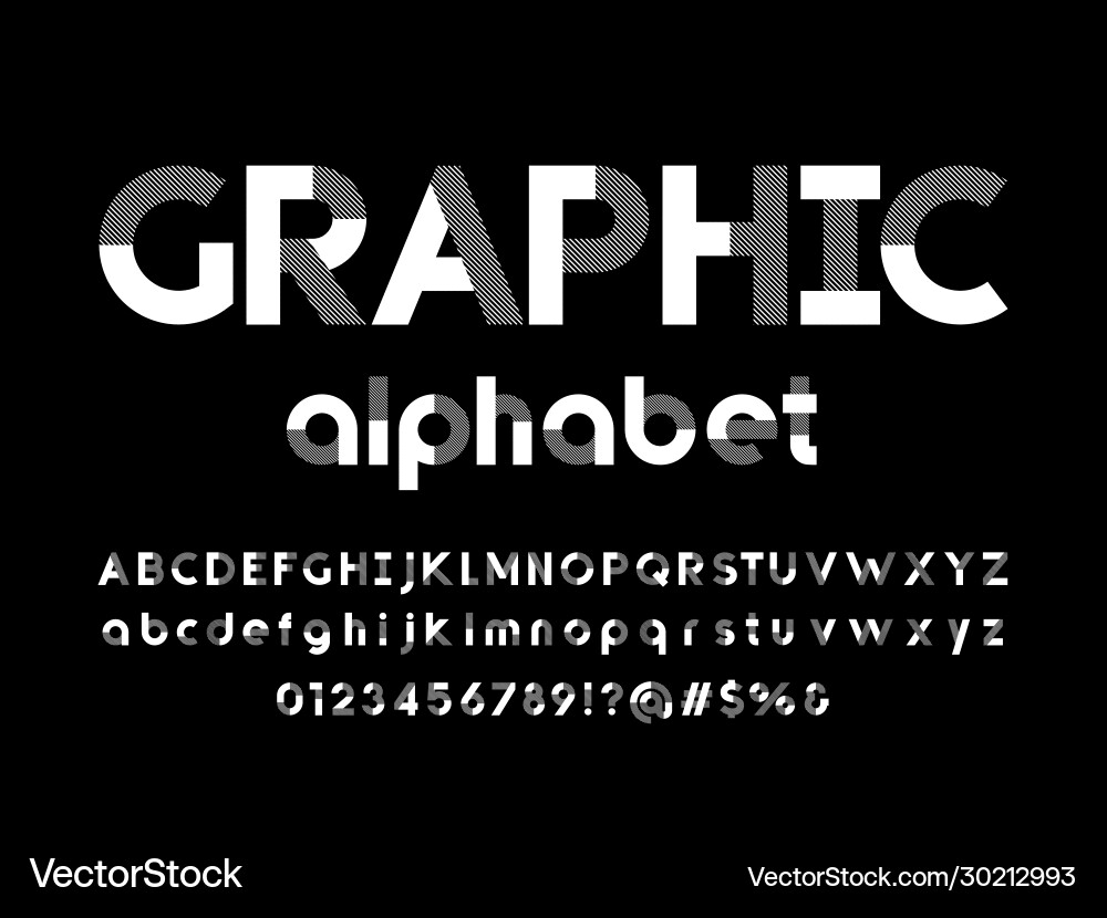 Abstract Line Font - Modern Alphabet Vector Image