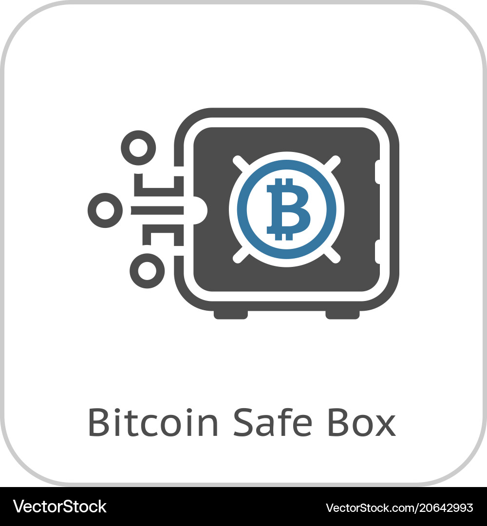 Bitcoin safe box icon – Royalty-Free Vector | VectorStock