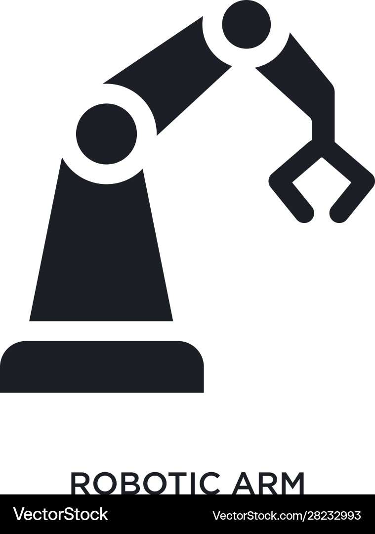 Black robotic arm isolated icon simple element Black robotic arm isolated icon simple element vector image