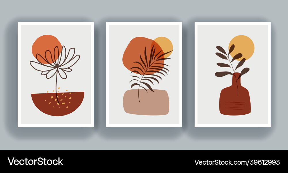 Bohemian Abstract Art Print Set vector image