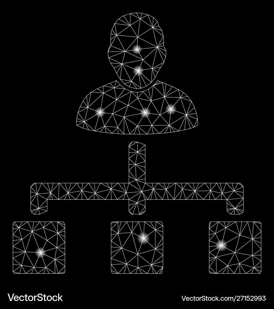 Bright mesh 2d user hierarchy with flash spots Bright mesh 2d user hierarchy with flash spots vector image