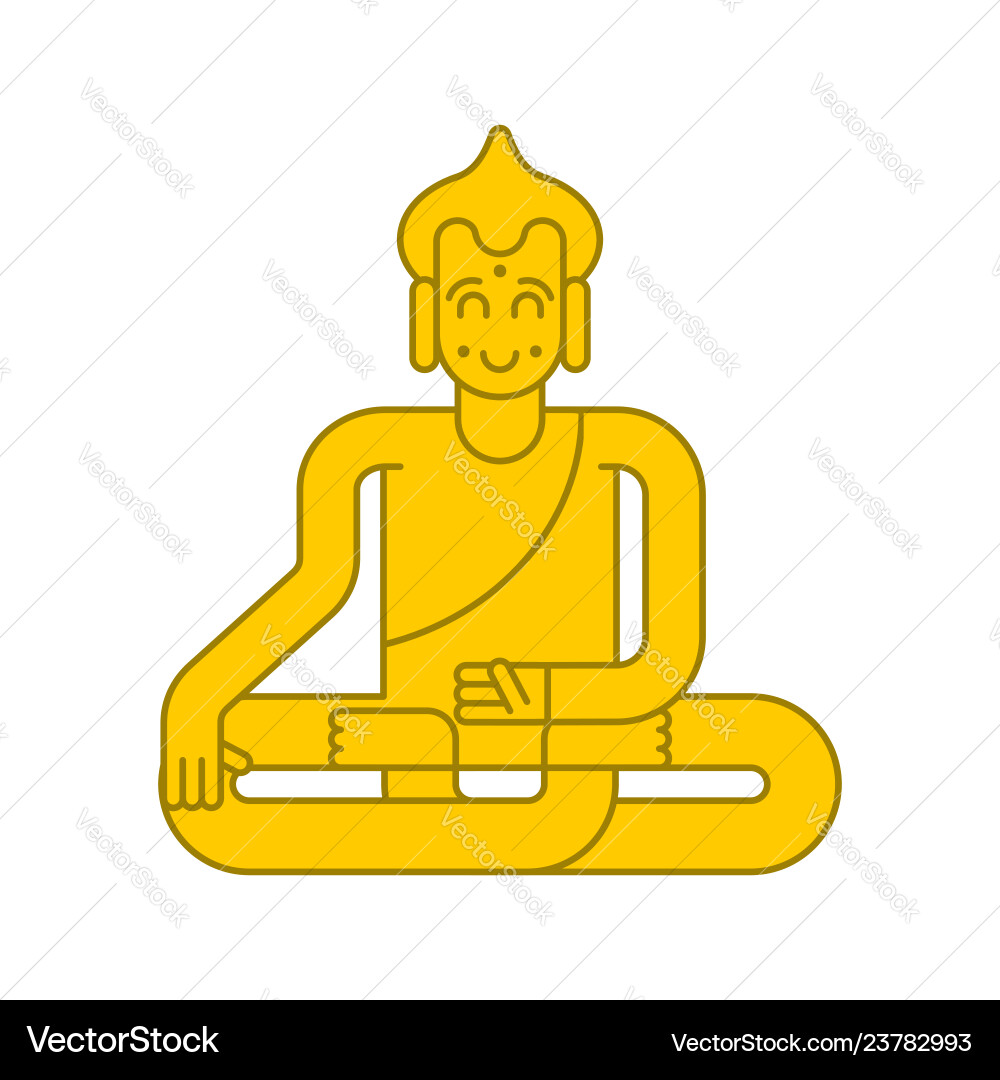 Buddha golden statue meditation and enlightenment Buddha golden statue meditation and enlightenment vector image