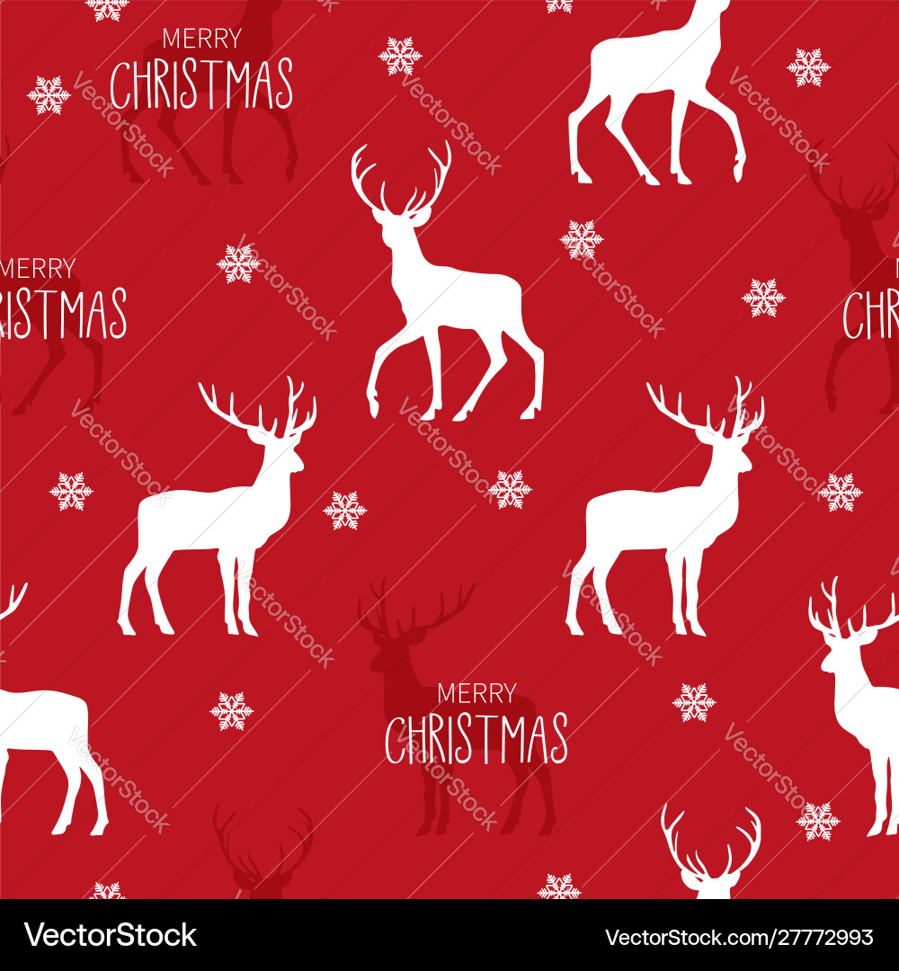 Christmas Reindeer Seamless Pattern Vector Image