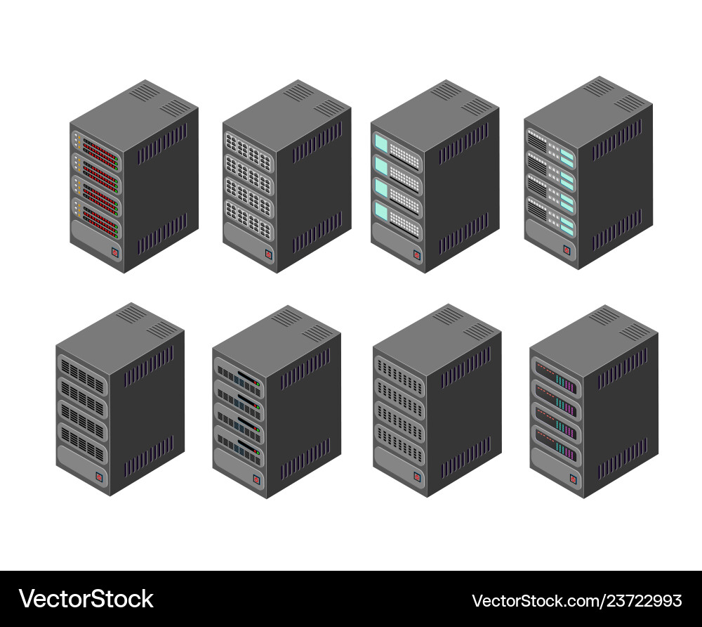 Data Center Network Technology vector image