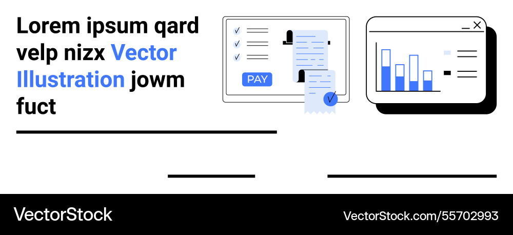 Digital workflow with online payment checklist Digital workflow with online payment checklist vector image