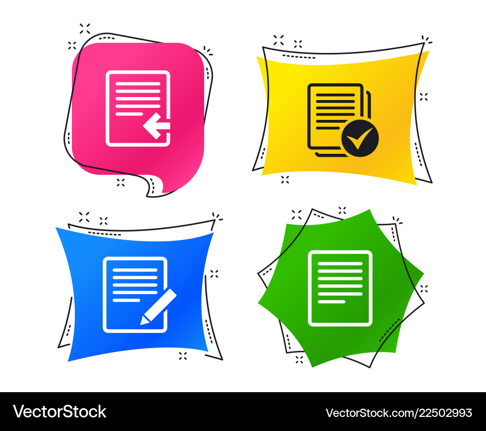 Document icons upload file and checkbox vector image