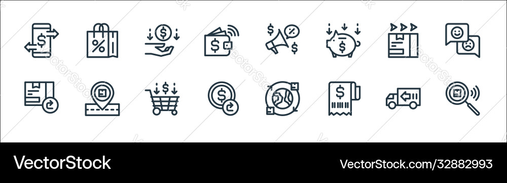 Ecommerce line icons linear set quality Ecommerce line icons linear set quality vector image