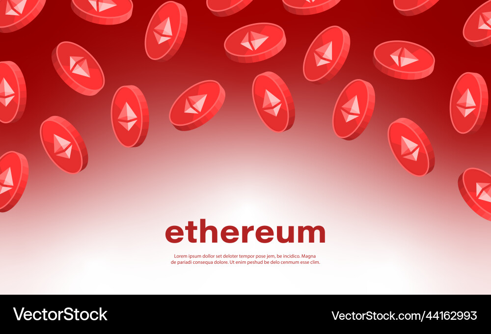 Ethereum and blockchain banner vector image