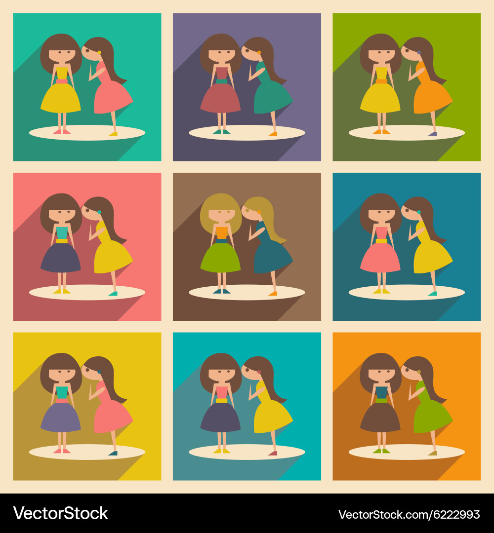 Flat with shadow concept and mobile application vector image