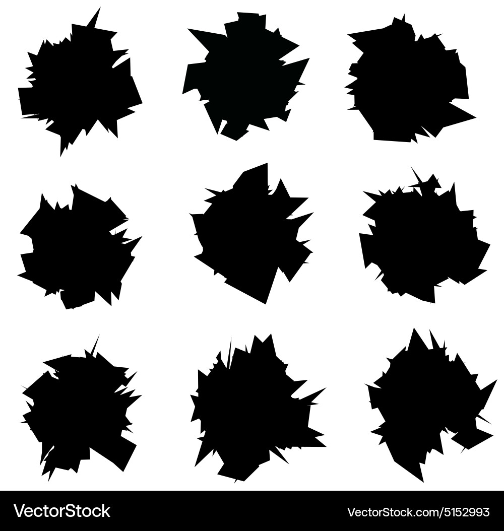 Fragmented Sharp Explosion Icons vector image