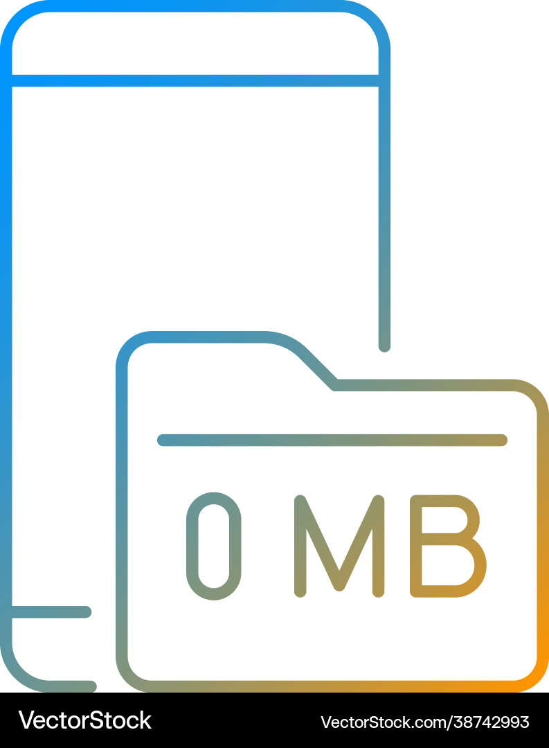 Full storage space gradient linear icon Full storage space gradient linear icon vector image