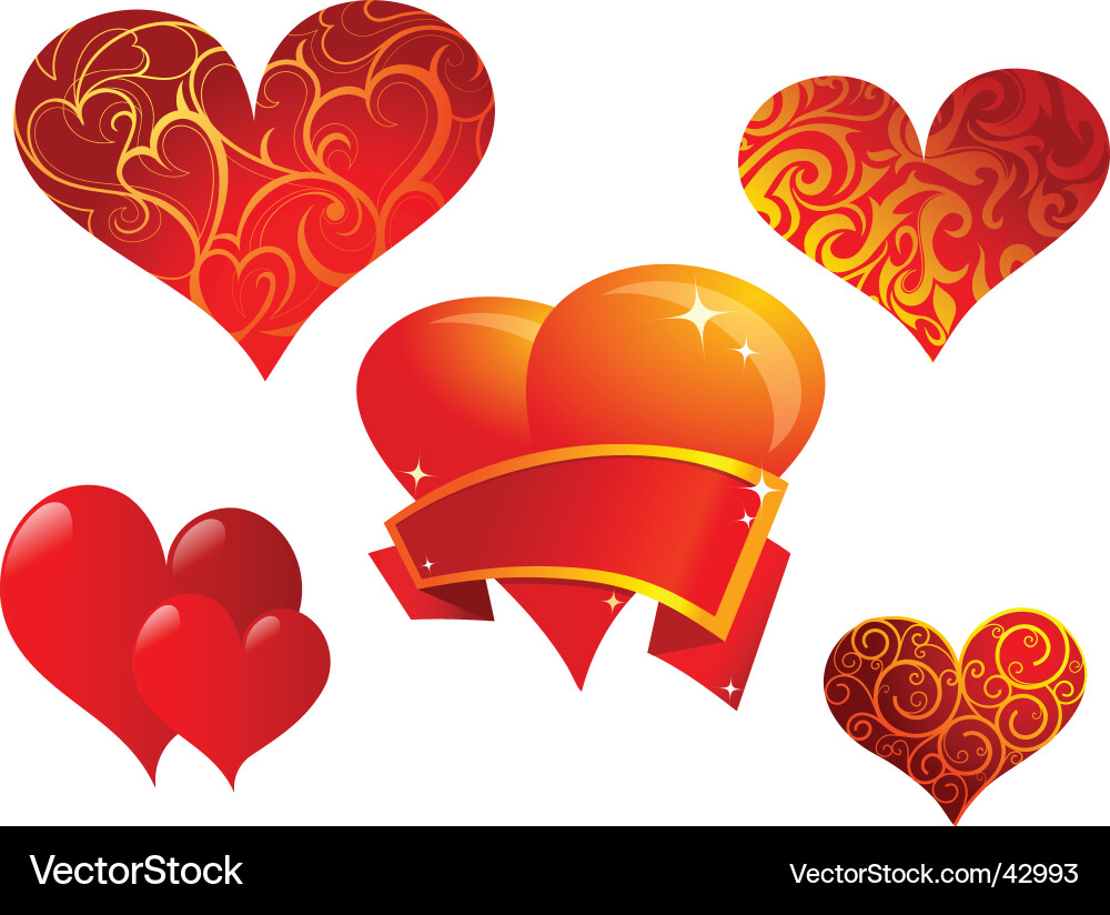 Heart shape set Vector Image