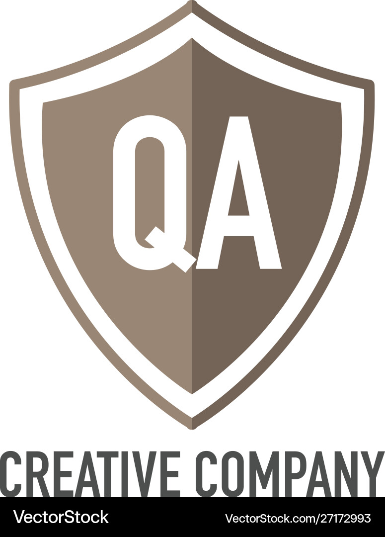 Initial letter qa shield design loco concept Initial letter qa shield design loco concept Vector Image
