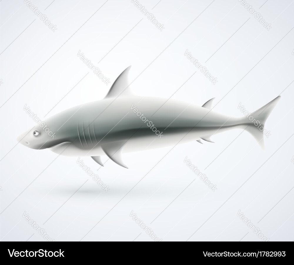 Isolated Shark - Realistic Rendering Vector Image