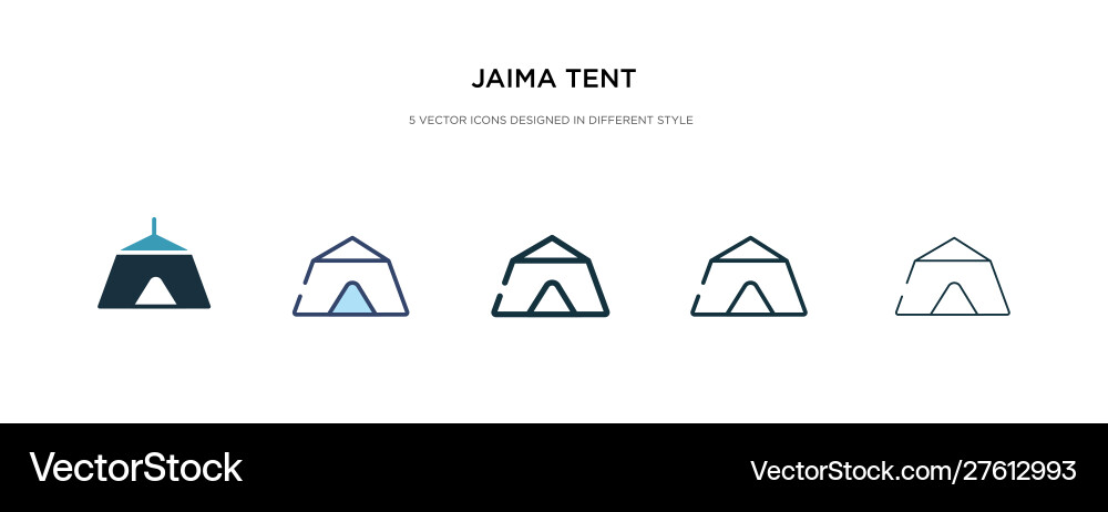 Jaima tent icon in different style two colored Vector Image