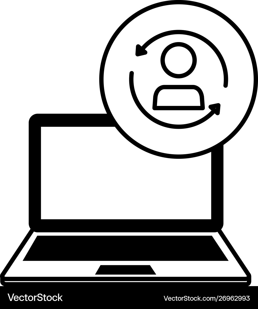 Laptop computer with user reload Vector Image