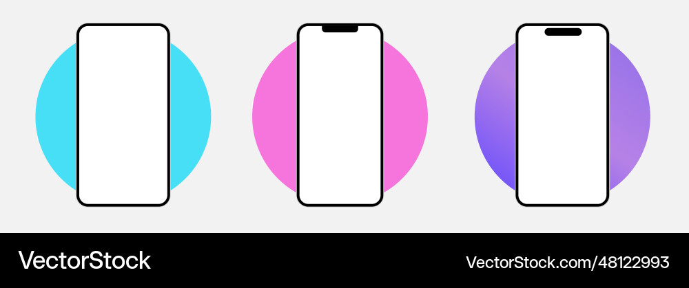 Phone mockup isolate 3d screen device Phone mockup isolate 3d screen device vector image