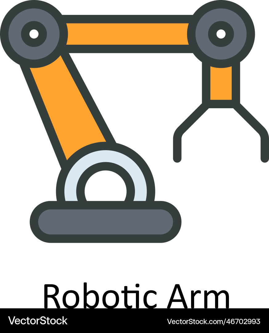 Robotic arm fill outline icons simple stoc vector image
