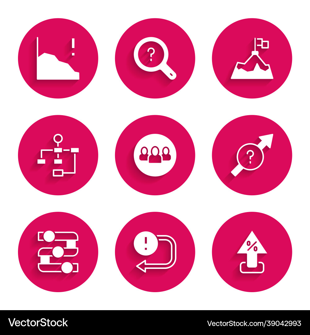 Set project team base arrow percent up Set project team base arrow percent up vector image