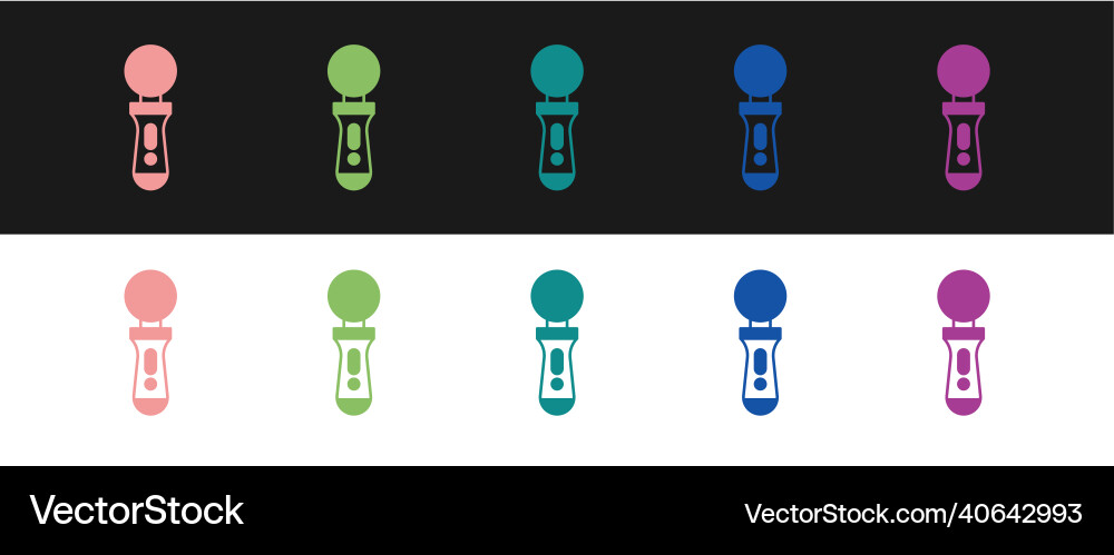Set vr controller game icon isolated on black Set vr controller game icon isolated on black vector image