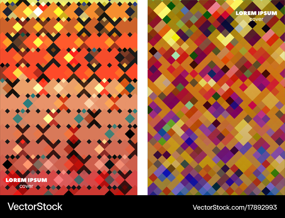 Square patterns design backgrounds vector image