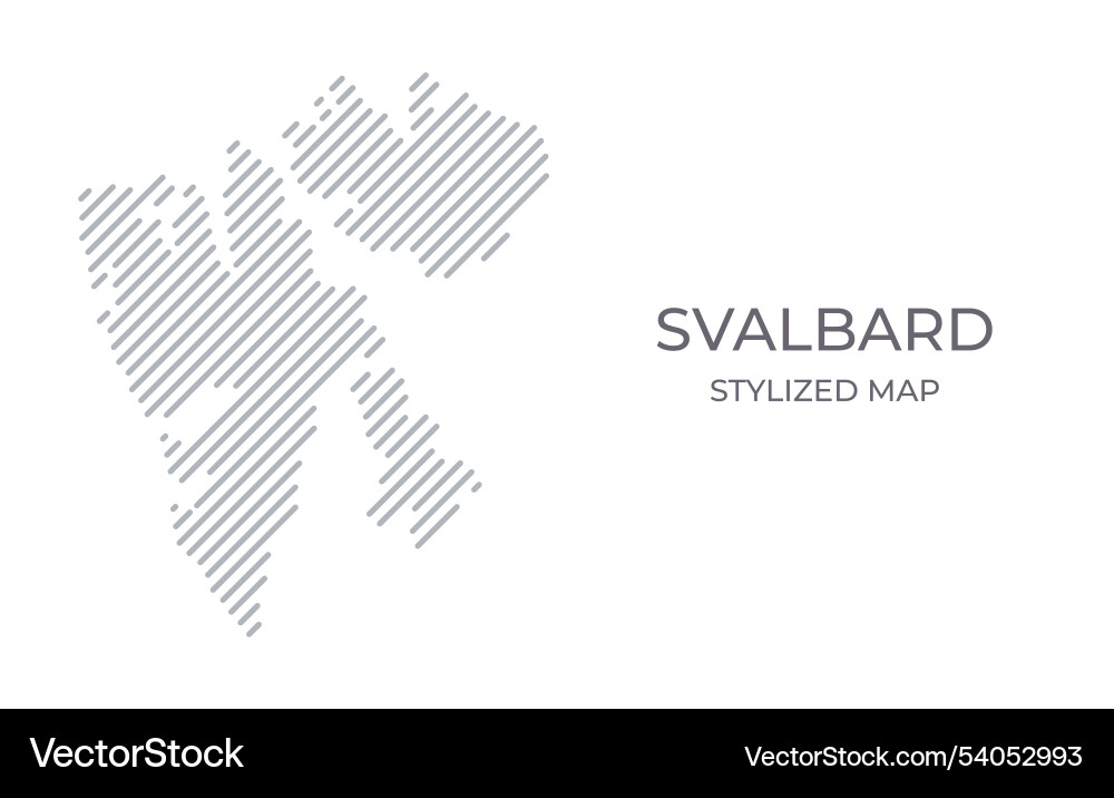 Stylized linear map of svalbard in minimalistic Vector Image