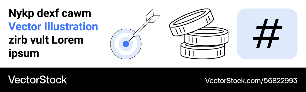 Target and coin stack with metadata tag icon Vector Image
