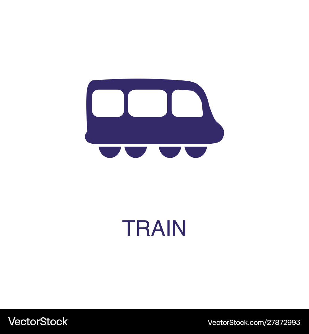 Train element in flat simple style on white vector image